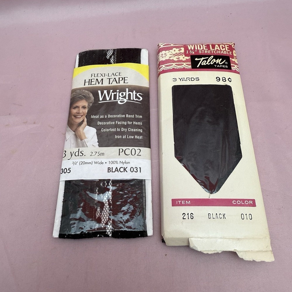 Vintage Sewing Notions Lot 20+ Sealed Bias Tape Rick Rack Lace Trim Hem Facing - Picture 2 of 16
